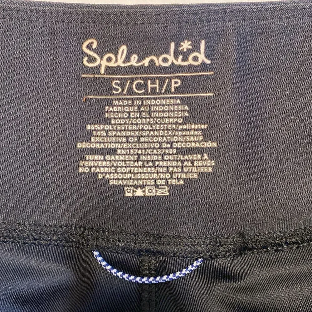 Splendid Studio Core Strip Leggings Black Size Small